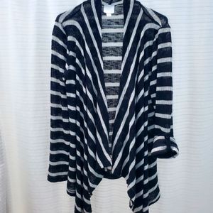 Sunday: med. black & white cardigan